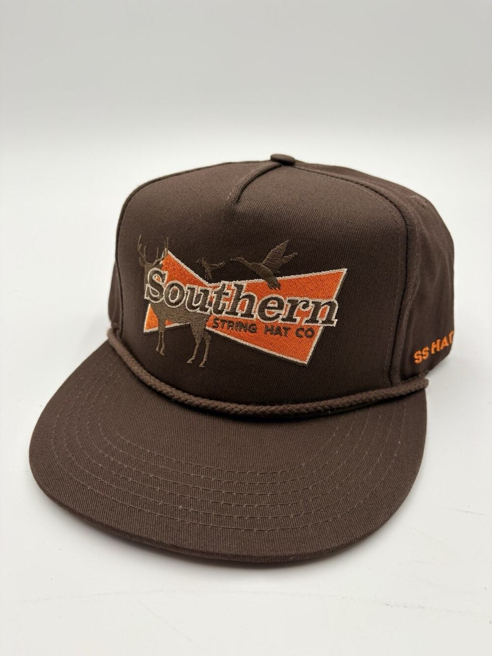 Southern String Hat Co November 2025 Brown Rope Snapback Deer Duck Cap NWOT